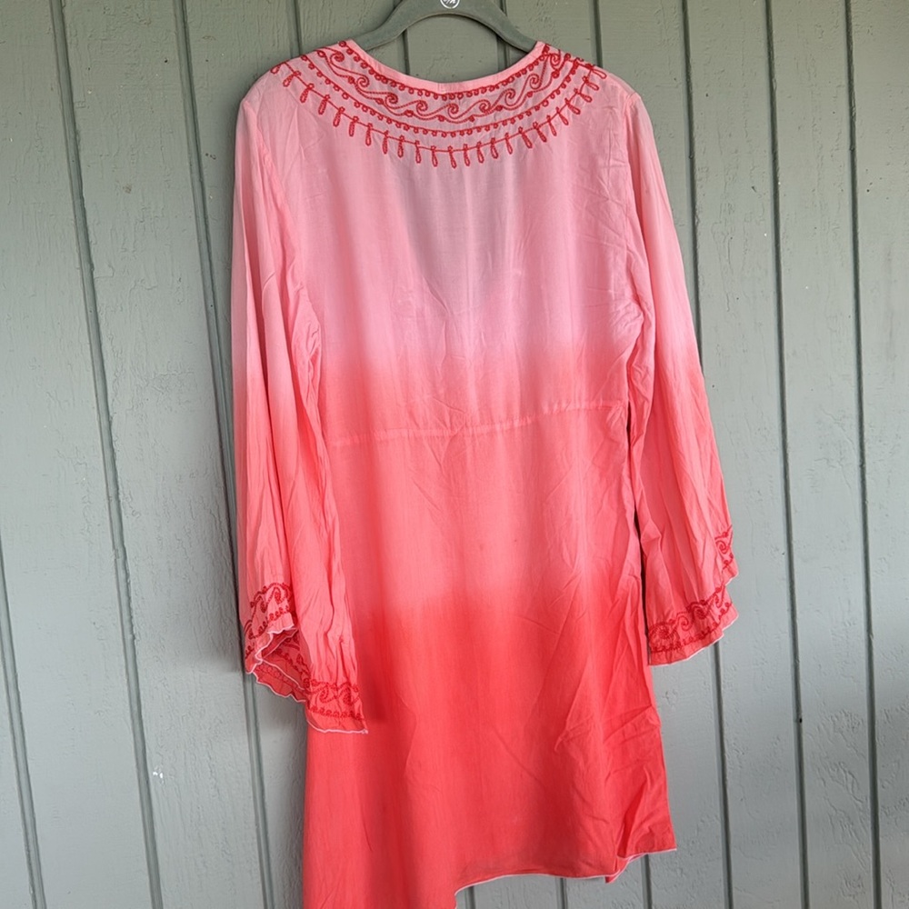 KHUSH Pink / Orange fade Embroidered Mini Dress - Picture 5 of 6